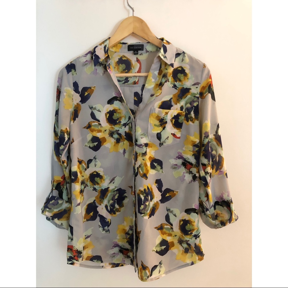 The Limited Floral Button Down Blouse XS